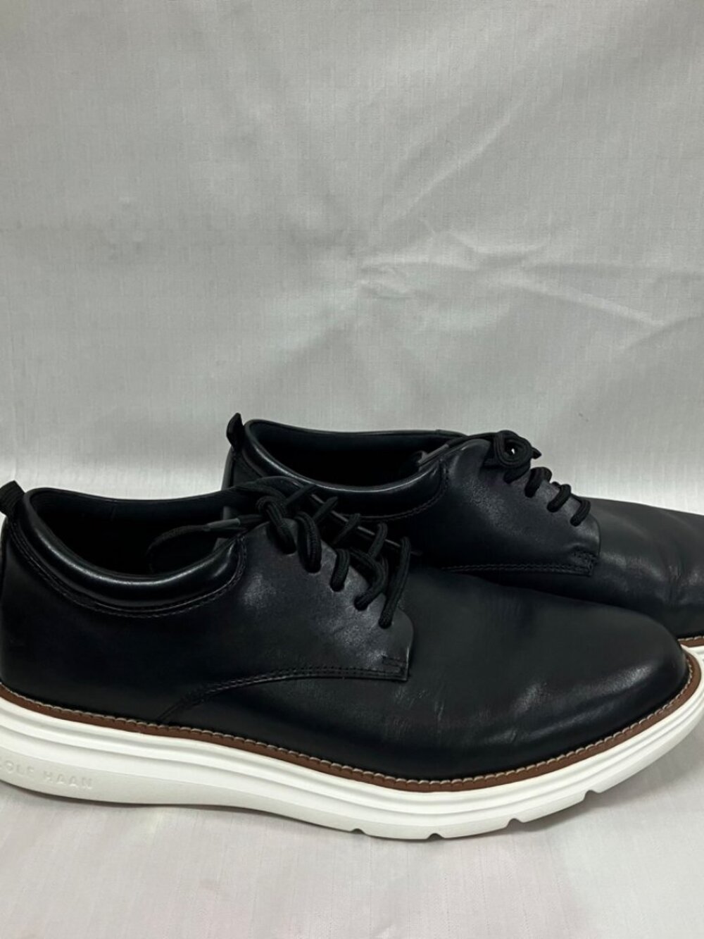 Cole Haan Grand Oxford Shoes Men's Size 9M Black White Ultra Leather Lace Up